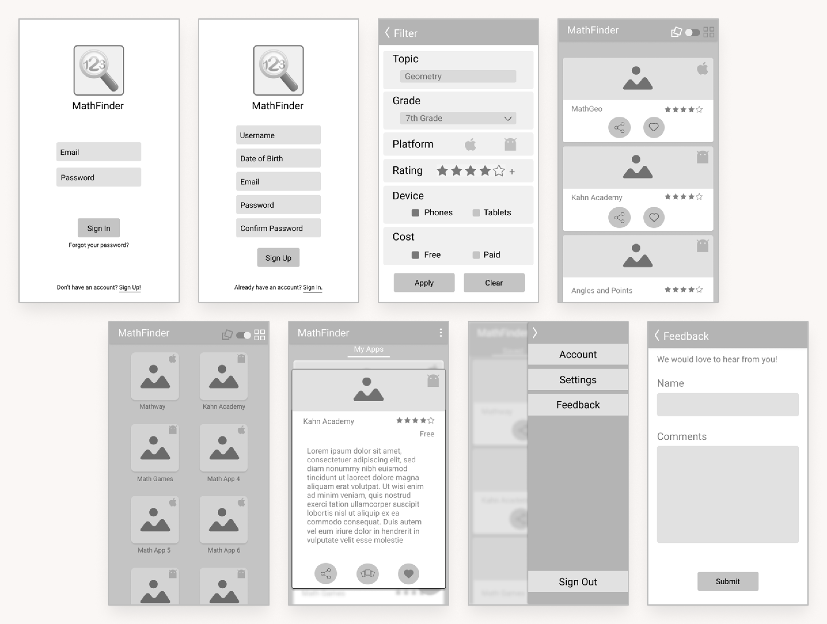 Lo-fi Wireframe